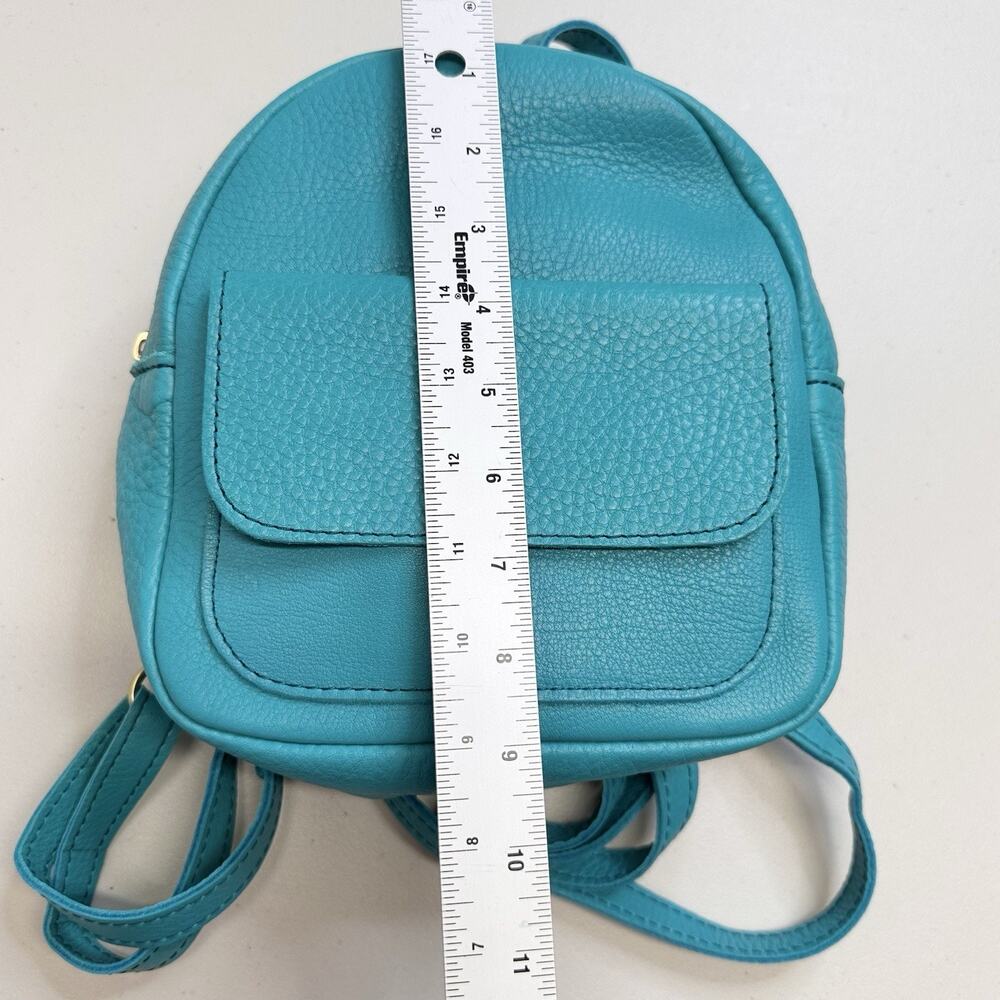 Portland Leather Goods Mini Snap Backpack Seafoam Teal Blue Classic Design - Picture 10 of 12